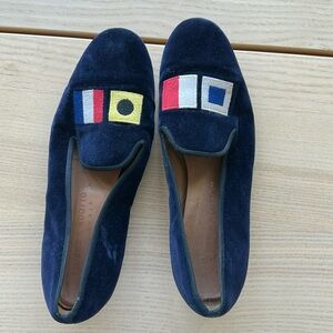 stubbs and wootton velvet nautical flags loafers flats size 8.5